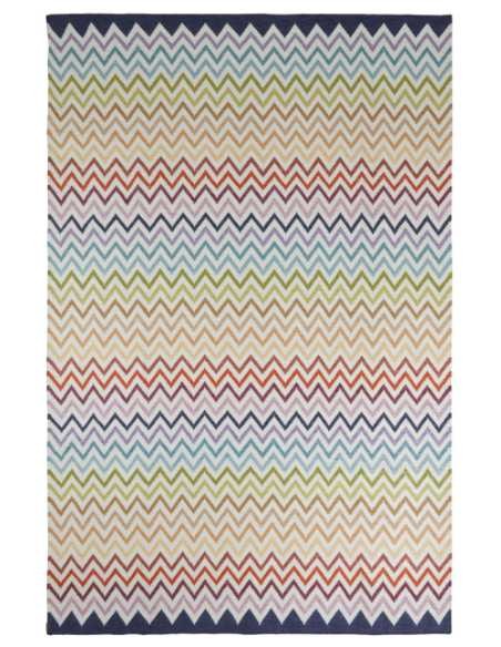 Tappeto Missoni Watamu T100 200x300 cm con motivo a zigzag multicolore per interni ed esterni