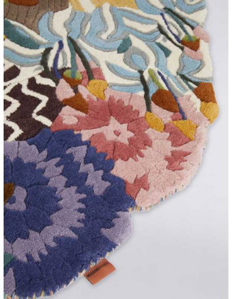 Tappeto rotondo Missoni Rajmahal T100 multicolore con design floreale, diametro 150 cm in lana