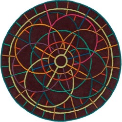 Carpet moderno PORTOFINO SITAP MULTI 130 ROTONDO LANA geometrico scontato del 20%