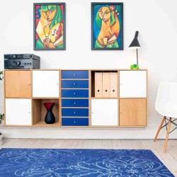 Carpet moderno Wissenbach Exposure blu floreale