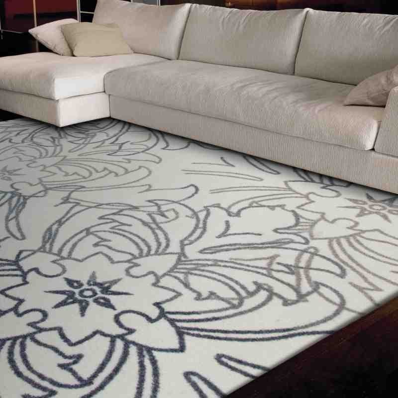 tappeto moderno Wissenbach Exposure crema tortora floreale