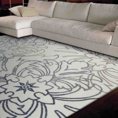 tappeto moderno Wissenbach Exposure crema tortora floreale