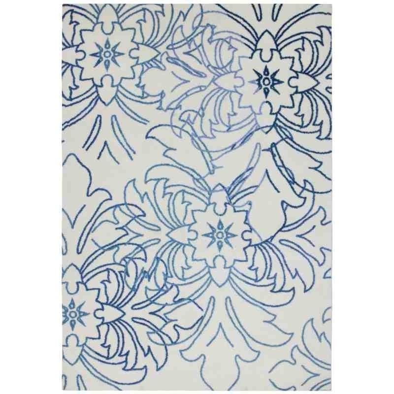 Carpet moderno Wissenbach Exposure crema blu floreale