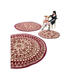tappeto Rangoli Nanimarquina red and white rotondo