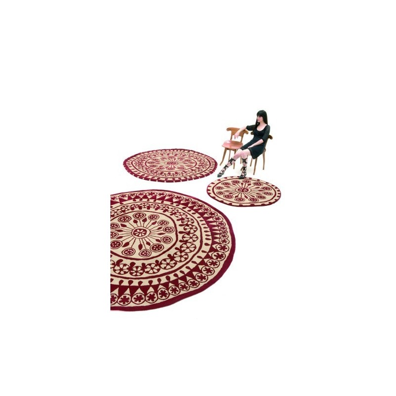 Carpet Rangoli Nanimarquina red and white rotondo