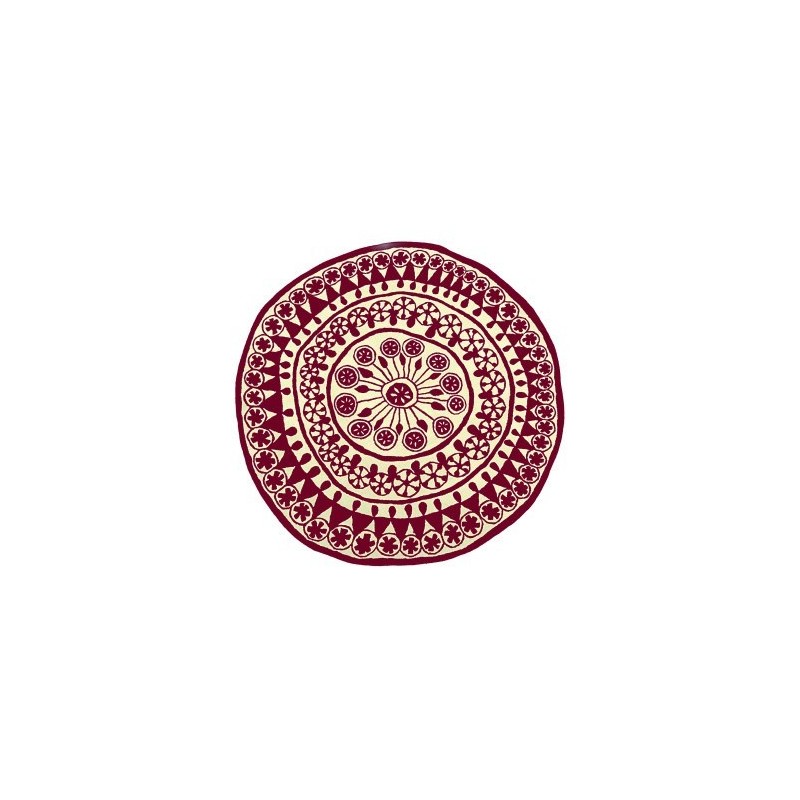 tappeto Rangoli Nanimarquina red and white rotondo