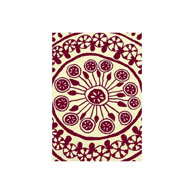 tappeto Rangoli Nanimarquina red and white rotondo