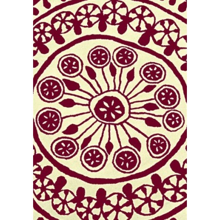 tappeto Rangoli Nanimarquina red and white rotondo
