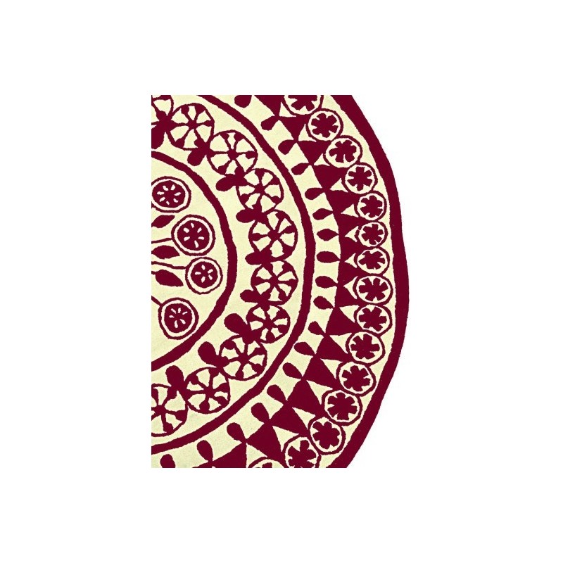 tappeto Rangoli Nanimarquina red and white rotondo