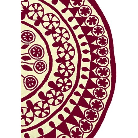 tappeto Rangoli Nanimarquina red and white rotondo