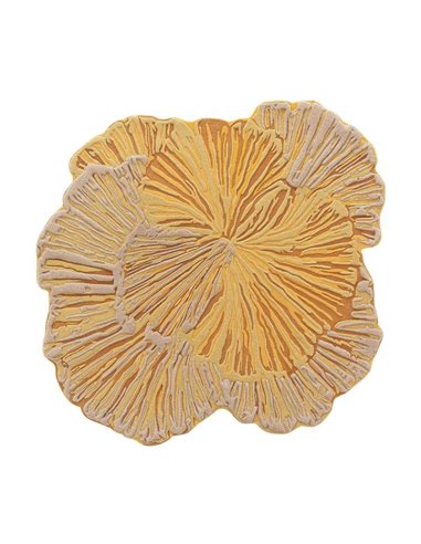 modern rug Botanica Yellow by GAN top view- new 2025 |TAPPETI.it