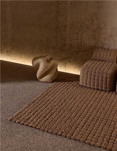 modern rug Momos Camel by GAN room shot- new 2025 |TAPPETI.it