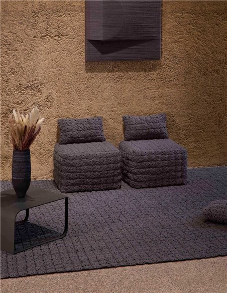 modern rug Momos Anthracite by GAN room shot- new 2025 |TAPPETI.it