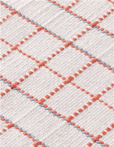 modern rug Reti Outdoor Terracotta Blue by GAN zoom VIEW- new 2025 |TAPPETI.it