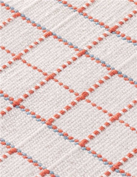 modern rug Reti Outdoor Terracotta Blue by GAN zoom VIEW- new 2025 |TAPPETI.it