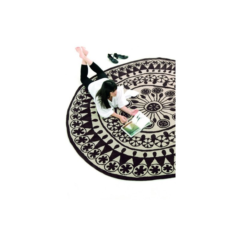 Carpet Rangoli Nanimarquina black and white rotondo