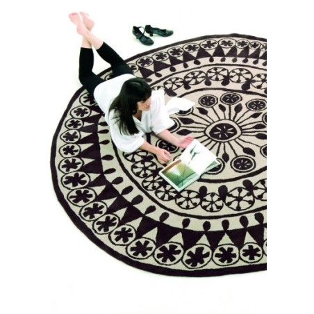 Carpet Rangoli Nanimarquina black and white rotondo