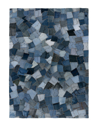 Denim Pocket 465 Blue Rug – Hand-Sewn Recycled Cotton
