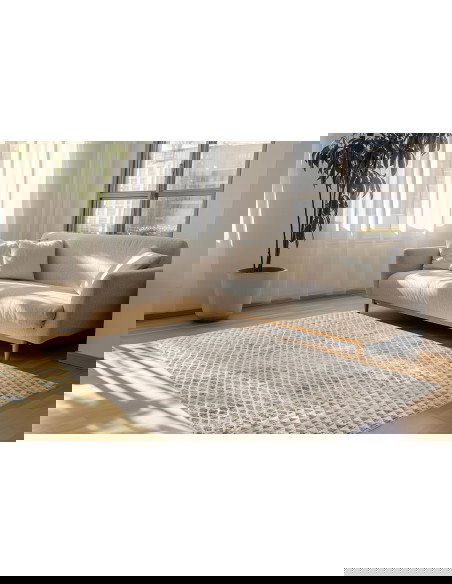 Bella 236 Grey Modern Rug with Geometric Pattern