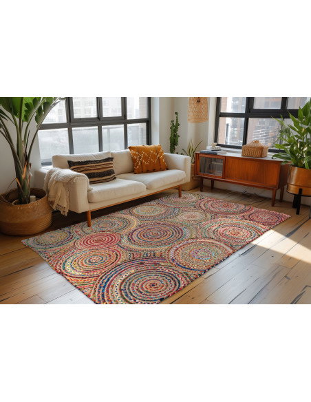 Cancun 331 Multi Hand-Knotted Rug – Vibrant Geometric Design