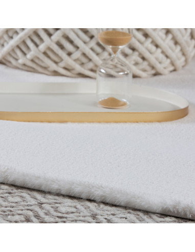 Tappeto moderno rotondo crema