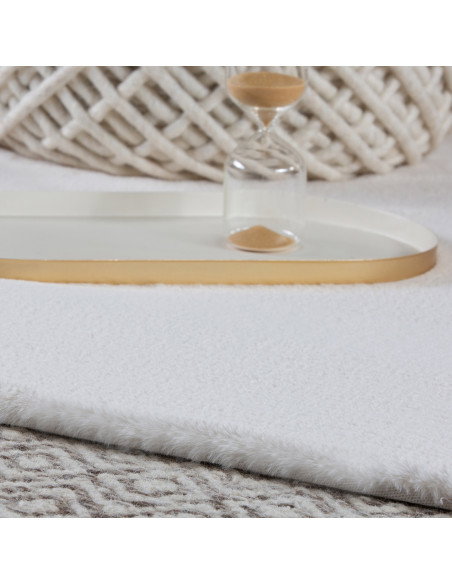 Tappeto moderno rotondo crema