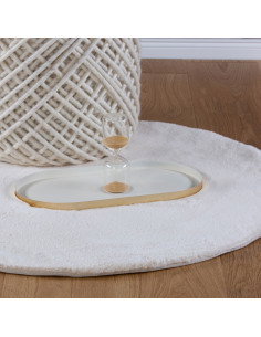 Tappeto moderno rotondo crema 2