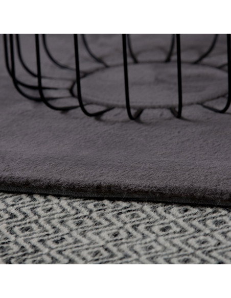 Tappeto moderno grigio rotondo per salotto