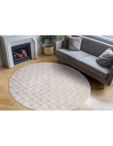Tappeto moderno grigio rotondo