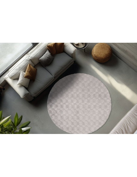 Tappeto moderno grigio rotondo
