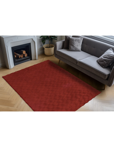Tappeto moderno rosso Diamond Cut 800