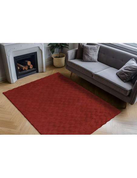 Tappeto moderno rosso Diamond Cut 800