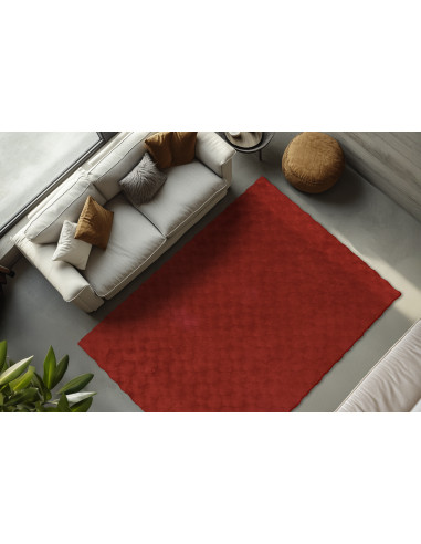 Tappeto moderno rosso Diamond Cut 800
