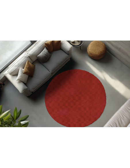 Tappeto moderno rosso Diamond Cut 800