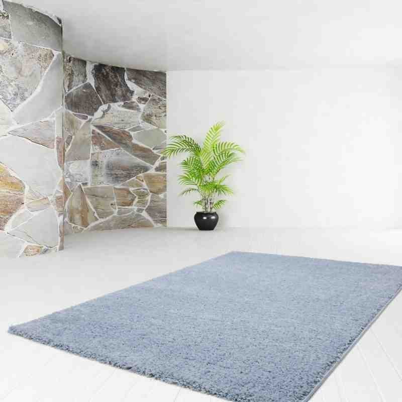 tappeto moderno tinta unita comfy 100 chiaro blu