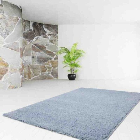 tappeto moderno tinta unita comfy 100 chiaro blu