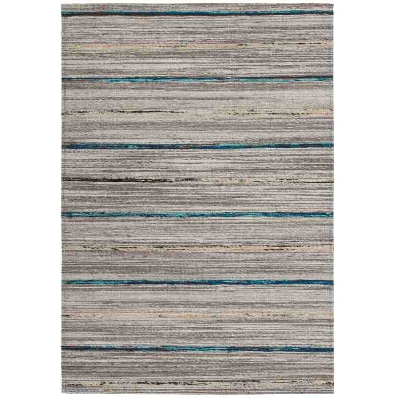 tappeto moderno geometrico duarte 110 nature-blu lana