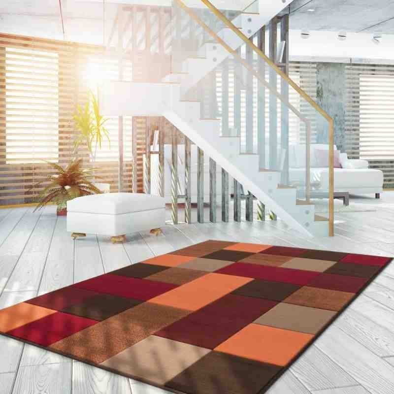 tappeto moderno patchwork funky 2034 rosso