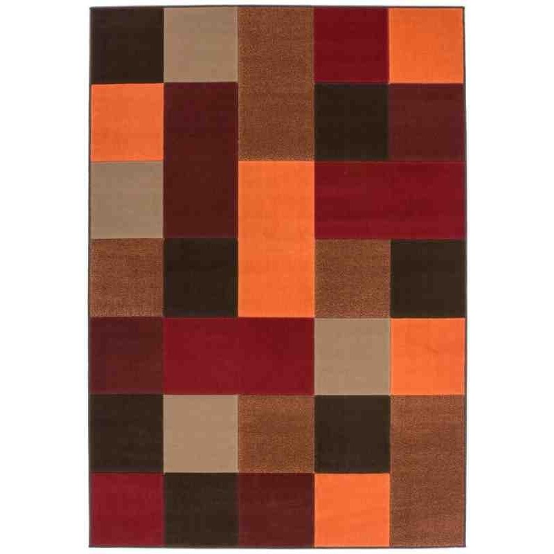 tappeto moderno patchwork funky 2034 rosso