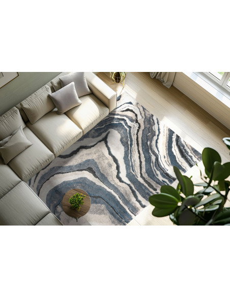 Tappeto moderno Bologna 461 blu per salotto elegante