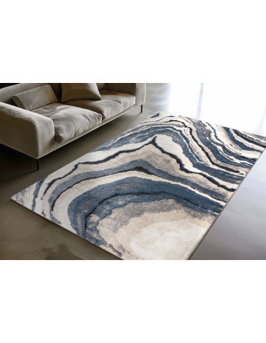 Tappeto moderno Bologna 461 blu per salotto elegante