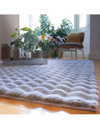Tappeto moderno Calypso beige trapuntato
