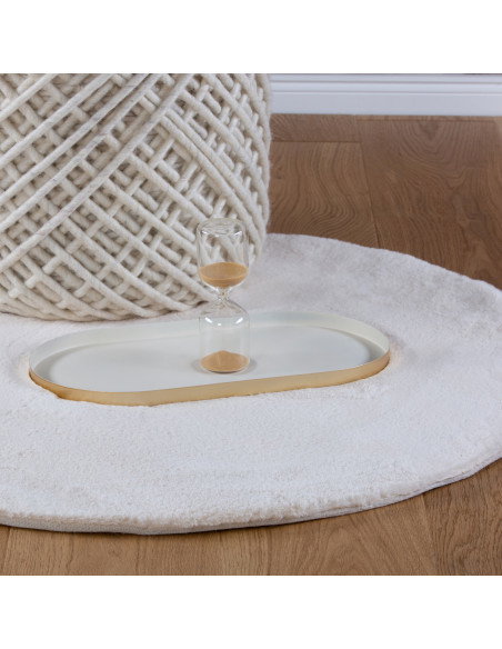 Tappeto moderno rotondo crema