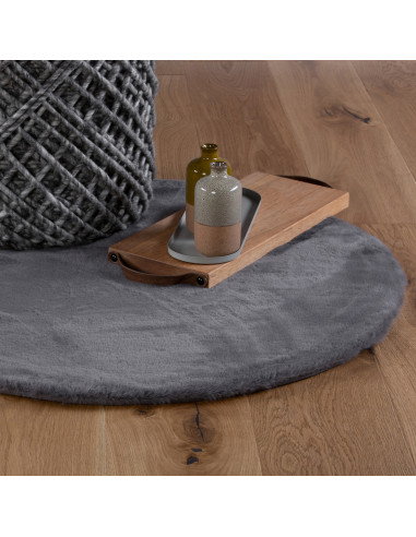 Tappeto moderno grigio rotondo per salotto