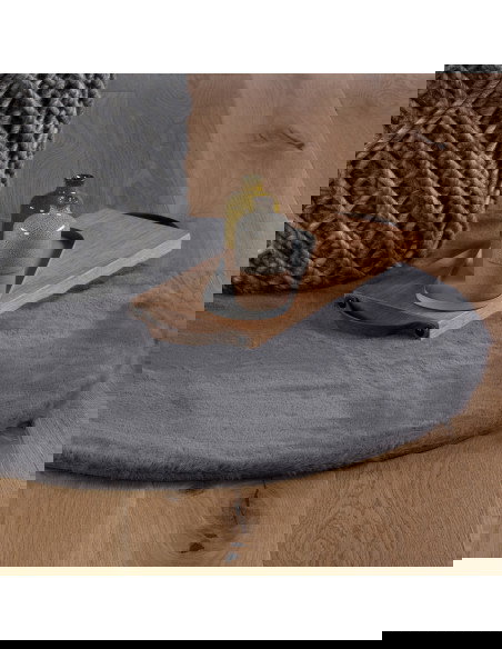 Tappeto moderno grigio rotondo per salotto