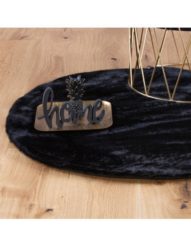 Tappeto moderno nero rotondo Cha Cha 535