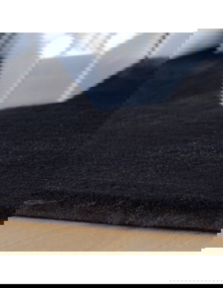 Tappeto moderno nero rotondo Cha Cha 535