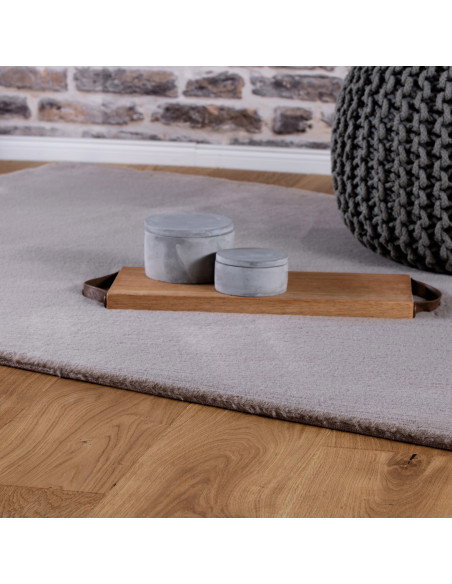 Cha Cha 535 Taupe Round Rug – Soft Hand-Tufted Carpet