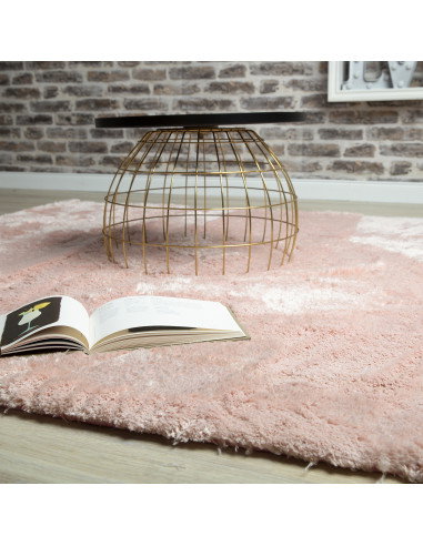 Tappeto moderno rosa cipria morbido e resistente