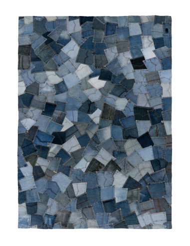 Denim Pocket 465 Blue Rug – Hand-Sewn Recycled Cotton